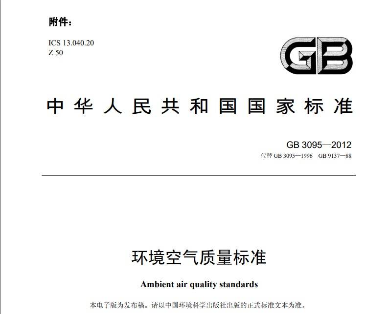 《环境空气质量标准》（GB 3095-2012）